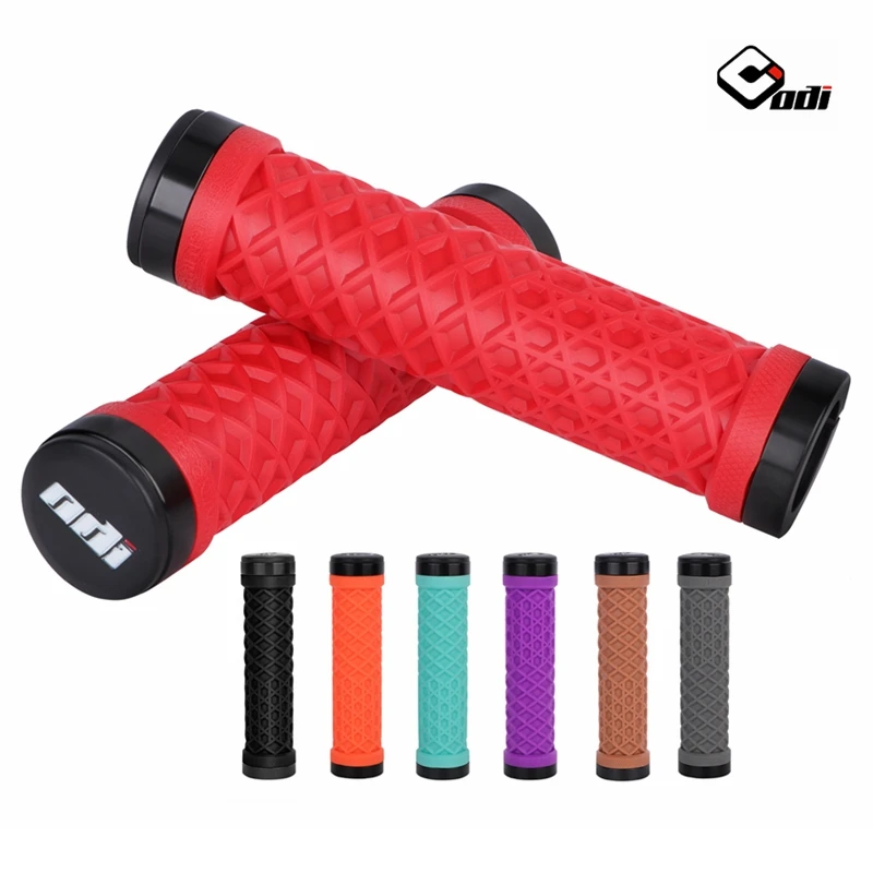 ODI Van Bicycle Handlebar Grips Sillicone Lock-On Anti-slip Shock Absorption MTB Double Lock Ring for BMX Folding Bike Parts