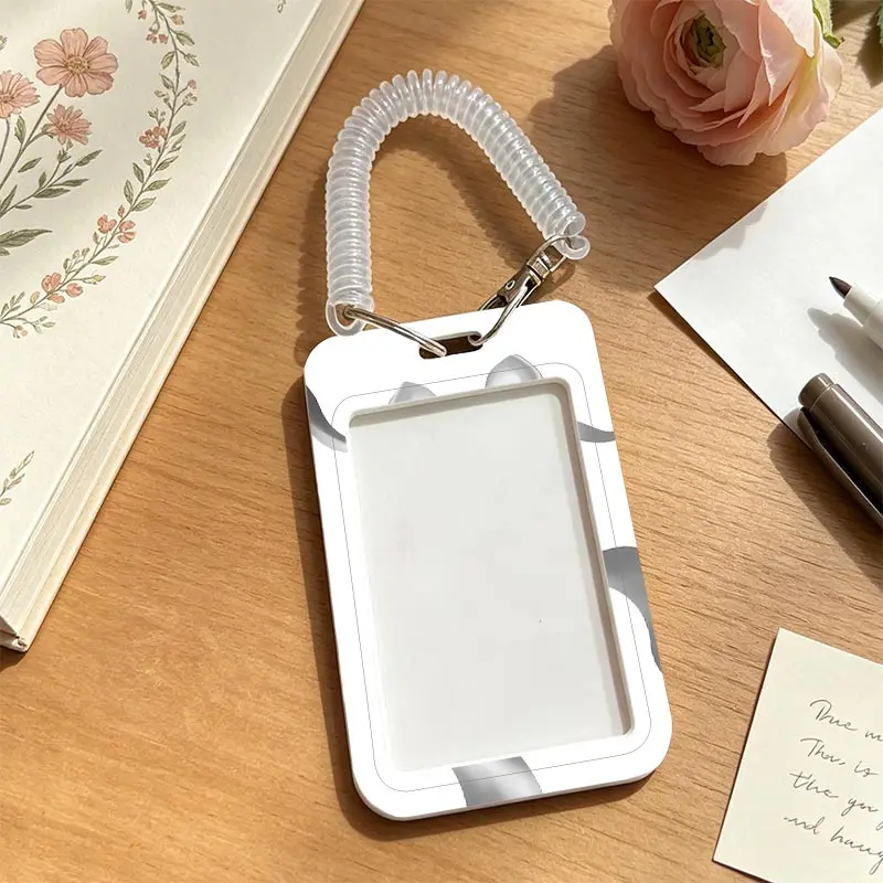 Card Protection Cover for Kpop Photocard Holder Student Bus/Meal Card Protection Case Credential Badge Holder Pendant Keychain