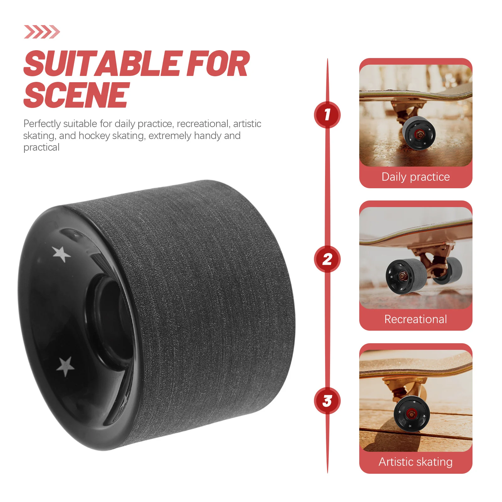 Skateboard Pu-wielen Vervanging met hoge rebound voor straat Buiten Binnen Schaatsen Duurzaam weerbestendig skateboard