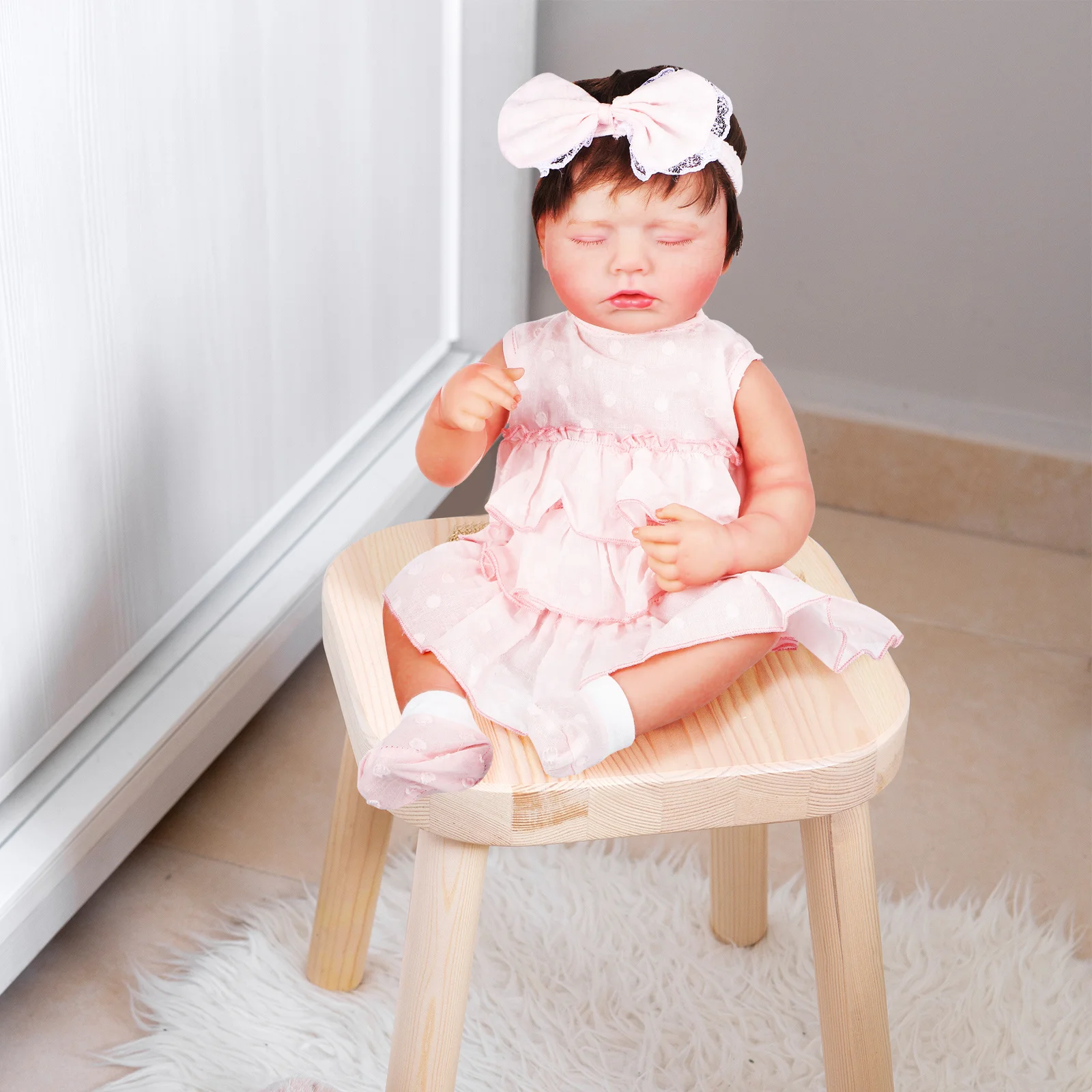 

1 шт. 19- Реалистичный винил для маленьких девочек, реалистичный дизайн, мягкие волосы, утяжеленное тело, обнимающееся для детей, подарок для ролевых игр