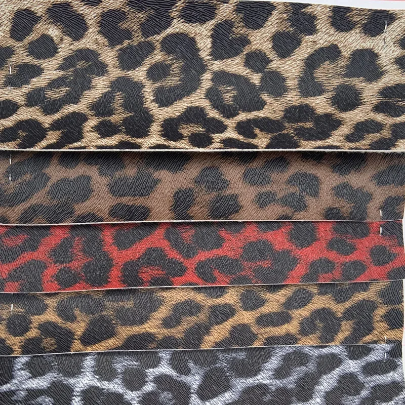 

Hotsale Faux Leopard Print Imitation PVC Synthetic Leather Fabric Materials H102