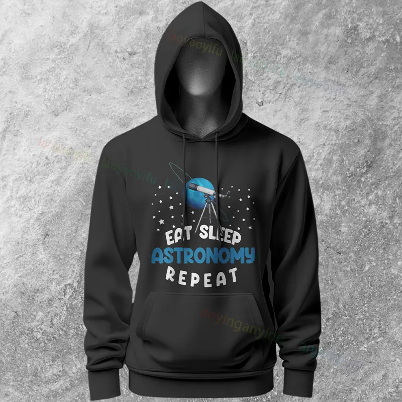 Divertente felpa con cappuccio casual a maniche lunghe con grafica per amante dell'astronomia "nessun telescopio". Perfetta per lo streetwear all'aperto