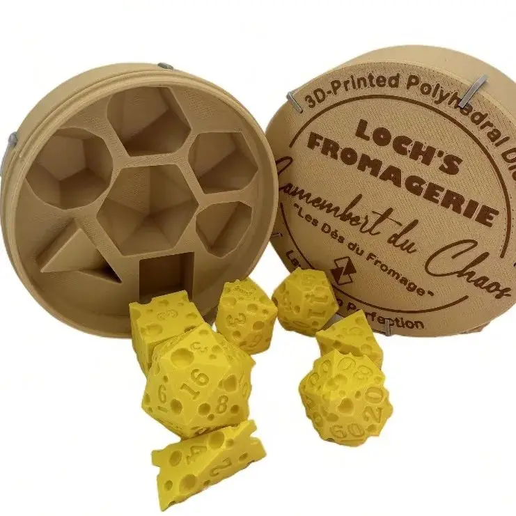 3D printed Irregular Cheese Dice Box Ornament Party Props Board Game Portable D4 D20 Set Dice Game For Adult Family Gathering