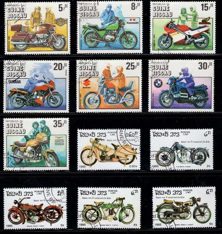 Motorcycle 40PCS/Lot Topic Stamps World Original Postage Stamp with Postmark Good Condition Collection No Repeat