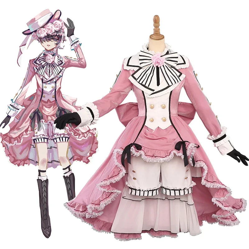 

Anime Black Butler Ciel Phantomhive Coplay Loita Victoria Dress Costume Halloween Party Suit