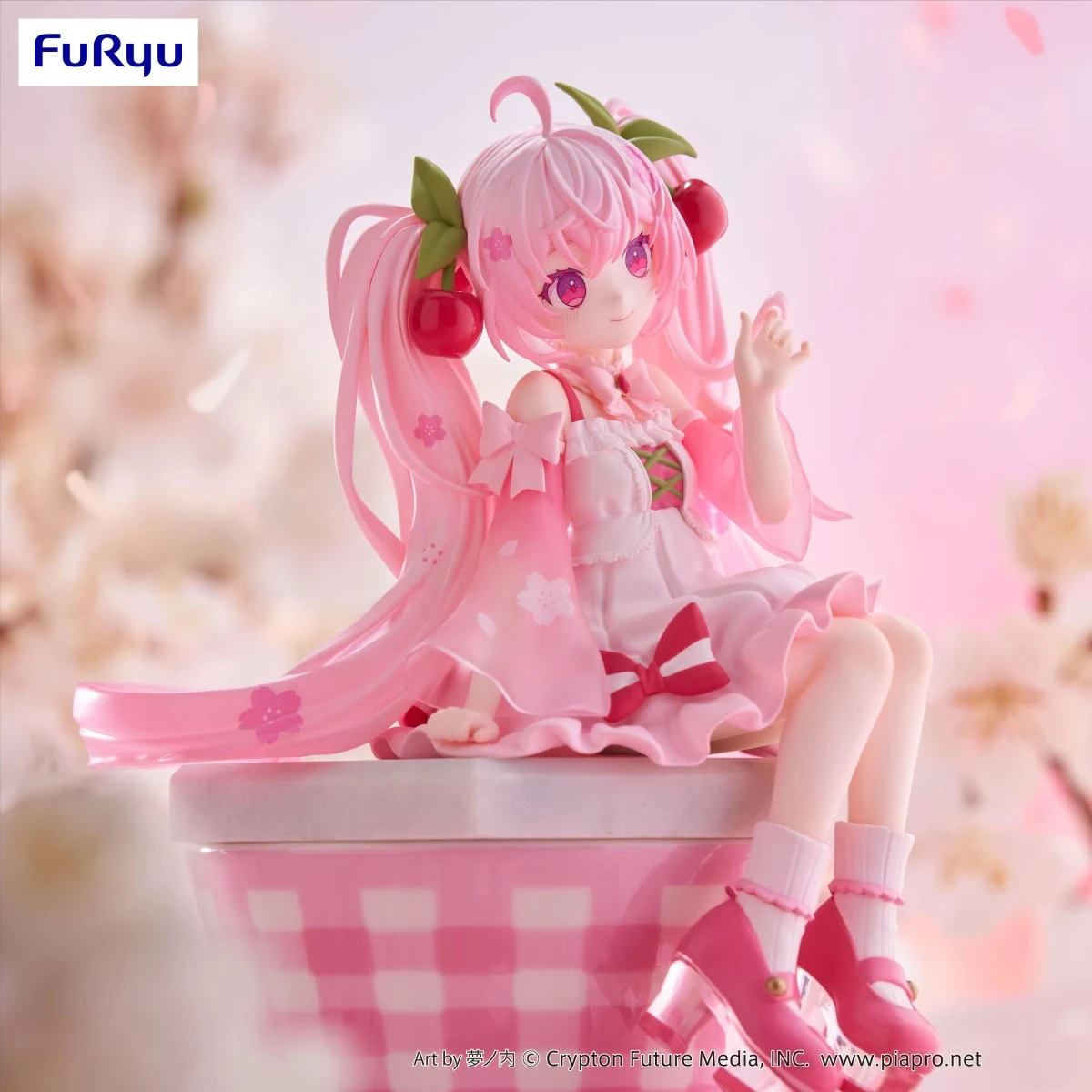 Original FuRyu Noodle Stopper Hatsune Miku -Sakura Miku 2025 Ver.- PVC 14CM Anime Action Figures Model Collection Toys Gifts