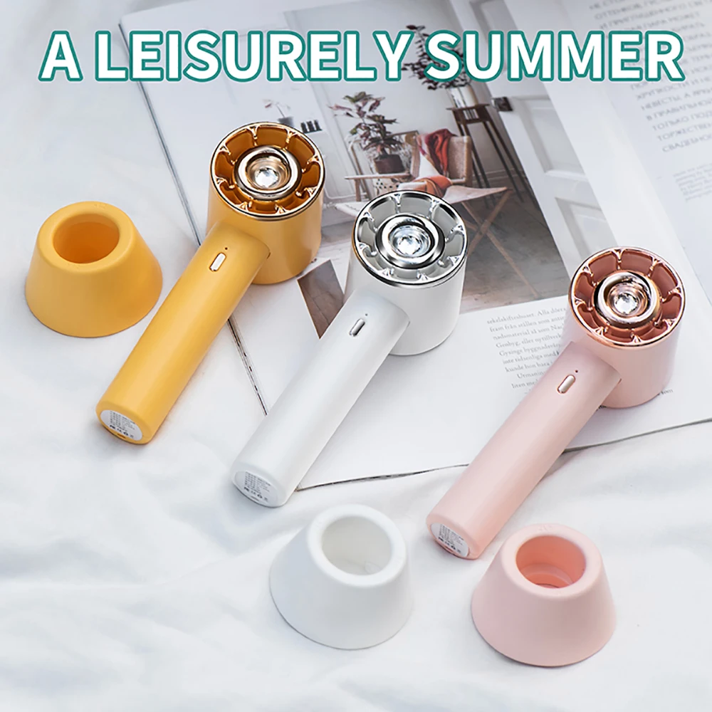 USB Chargeable Lightweight Handheld Turbo Electric Fan With 3 Gear Adjustable Portable Mini Air Cooling Fan 1200mAh Battery