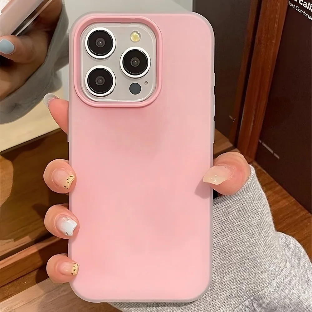 Bunte 2-in-1-Gelee-Silikon-Handyhülle für iPhone 17 Pro Max 16 13 11 12 14 15 Vollständig stoßfeste, klare, weiche Rüstungsrückseite
