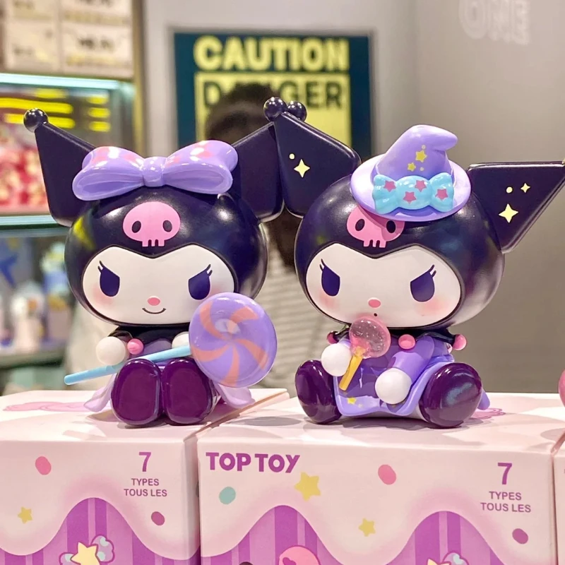 MINISO Kuromi Trick or Treat Blind Box Kawaii Sanrio Authentieke Anime Speelgoed kinderen Verjaardagscadeau Modellen Versieren De Omtrek