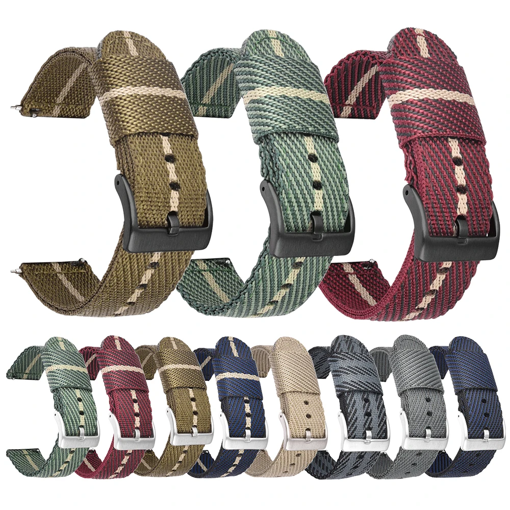 Nylon Strap For Garmin Forerunner 255 255S Music 55 645 245/Vivoactive 4 4S/Venu 2 Plus/2S Watch Band Replacement Watchband