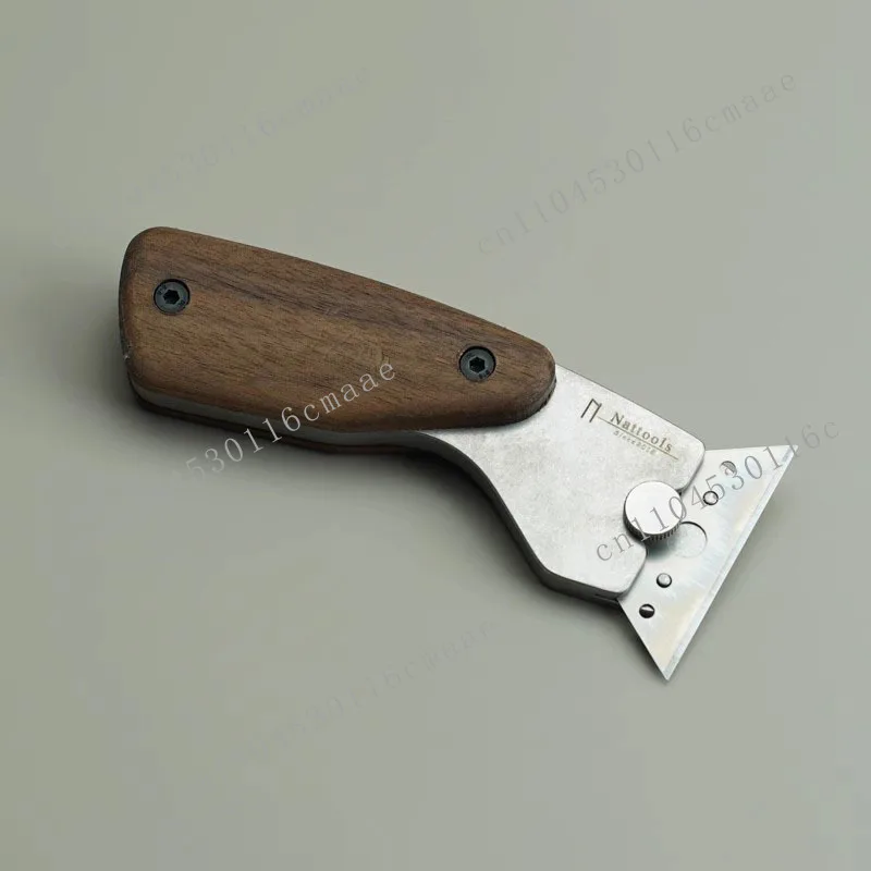 New Nattools Professional Leather Cutting Knives Replaceable Trapezoid Blade DIY Handmade Leathercraft Tools Black Walnut Handle