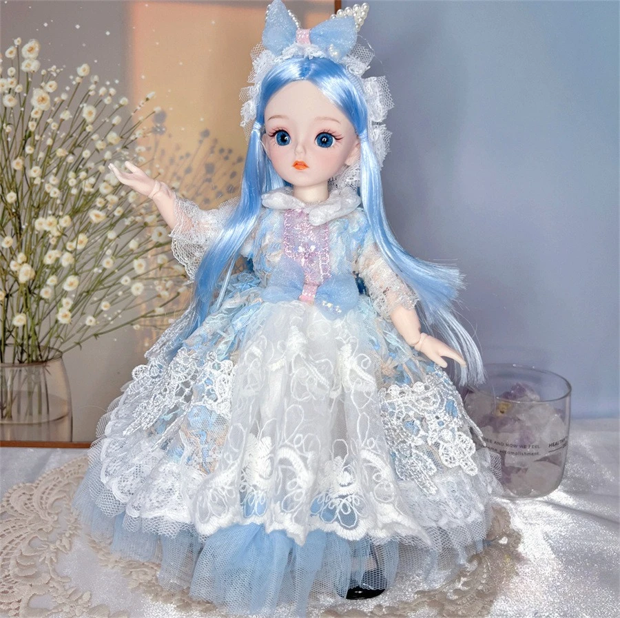 Set Abito Rosa con Paillettes per Bambola BJD 6 Punti, Vestito da Principessa in Tulle Rosa Sognante con Fiori 3D, Accessori per Bambole da 30 cm, Outfit per Travestimenti, Regali