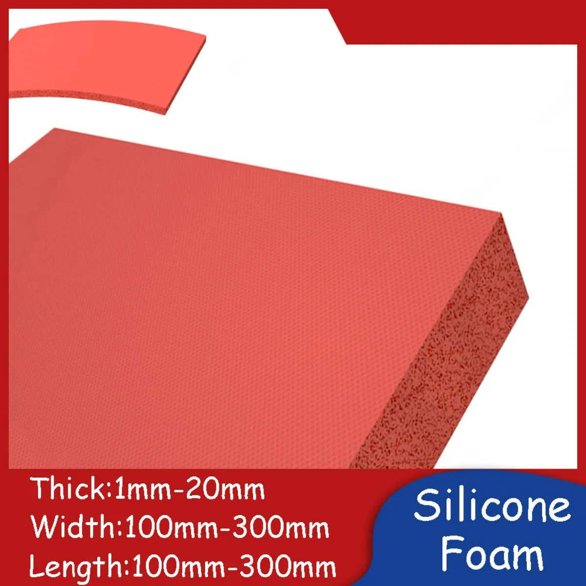 Red Silicone Foam Sheets High-Temperature-Resistant Vibration-Damping Pads Sealing Plate High-Quality Seal Flat Panel Mat