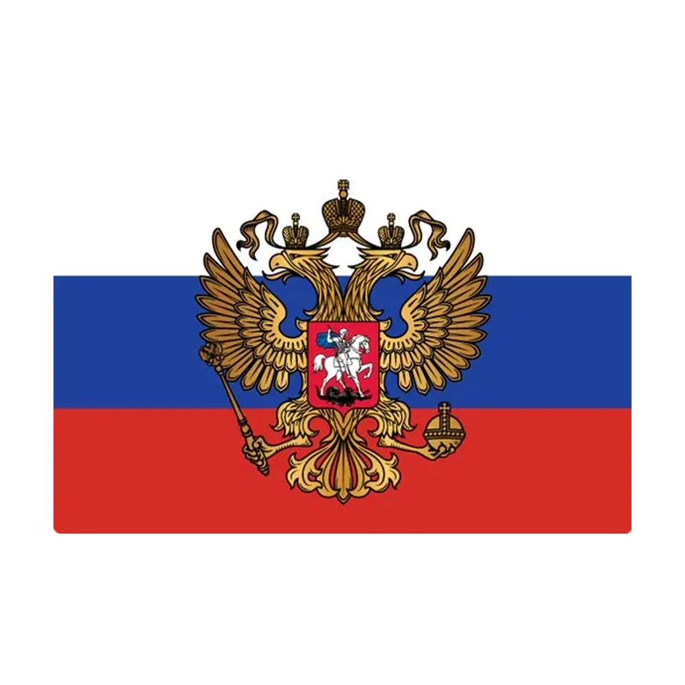 Hаклейка на авто Триколор с Гербом РФ Decals, Waterproof Vinyl Stickers for Car, Bumper, Window, Laptop, Wall and Glass Surface