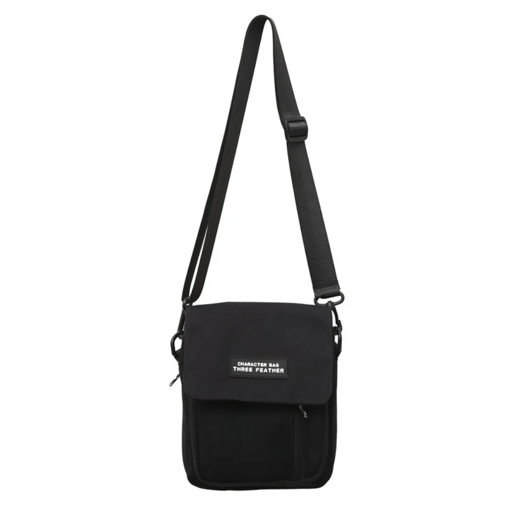 

Fashion Streetwear Mens Crossbody Bag Black Casual Shoulder Bag Zipper Letter Nylon Bag Male