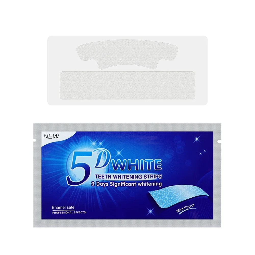 Tiras de blanqueamiento Dental de Gel 5D, Kit Dental de dientes blancos, tira de cuidado de higiene bucal para carillas de dientes postizos, pegatinas de gel blanqueadoras para dentista