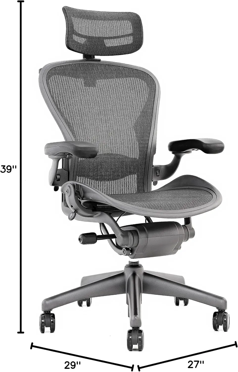 Open Box Herman Miller Aeron Fully Loaded, Adjustable Headrest, Aluminum