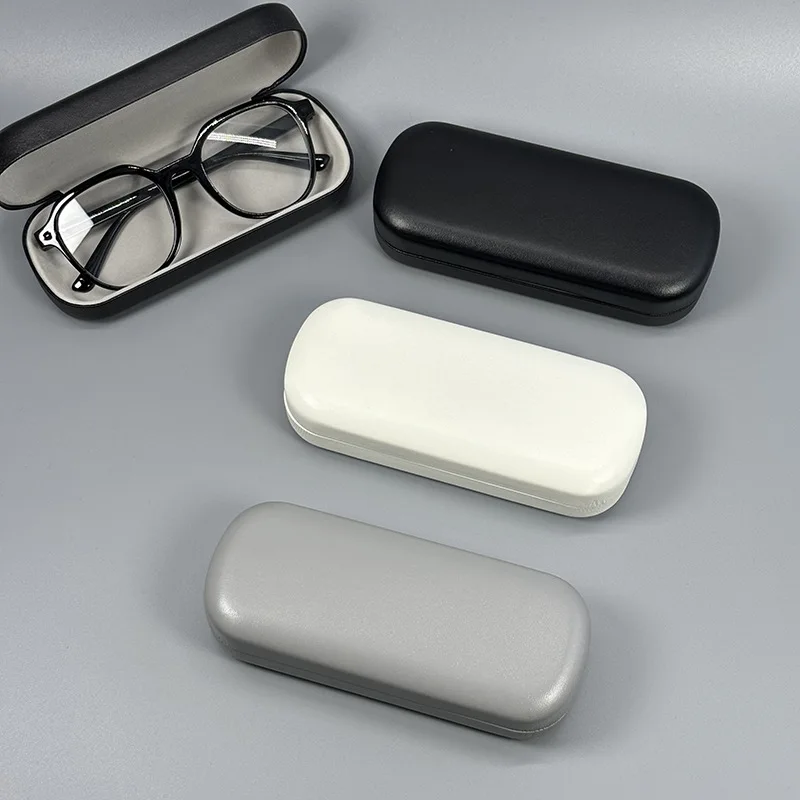 Simple Round Headed Glasses Case, Portable Pressure Resistant Sunglasses, Myopia Glasses Storage Box, Leather Optical Lens Case