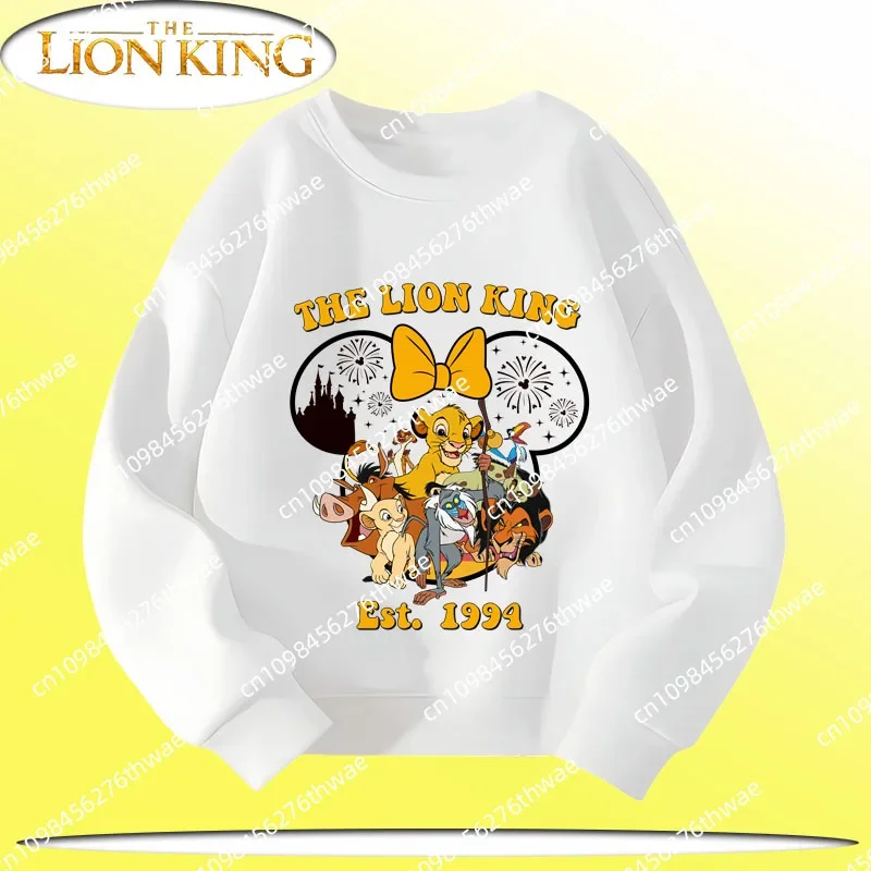 

Повседневная толстовка с капюшоном для мальчиков и девочек The Lion King — детская спортивная рубашка с круглым вырезом Disney — осенне-зимняя рубашка-пуловер с длинными рукавами