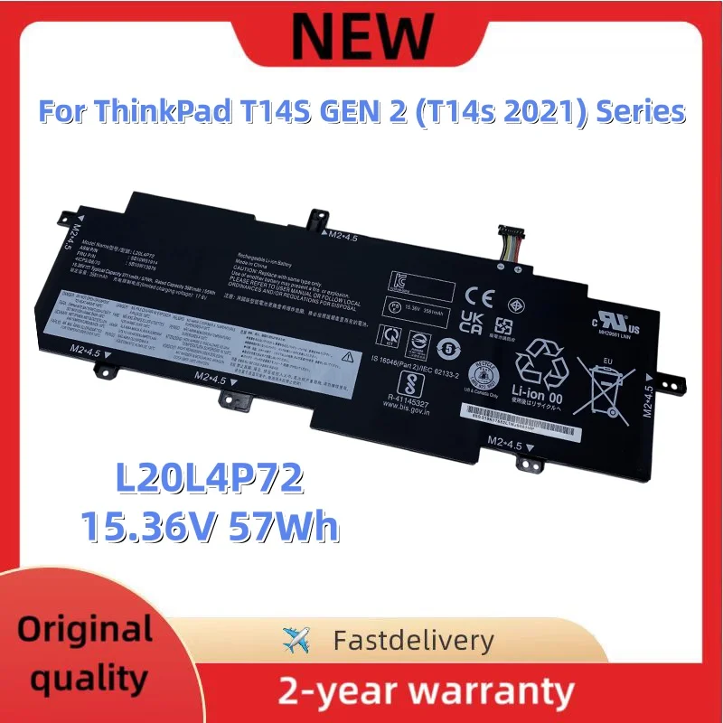 L20M4P72 L20L4P72 L20C4P72 Laptop Battery For Lenovo ThinkPad T14S GEN 2 5B10W51814 SB10W51916 SB10W51914 SB10W51915 L20D4P72