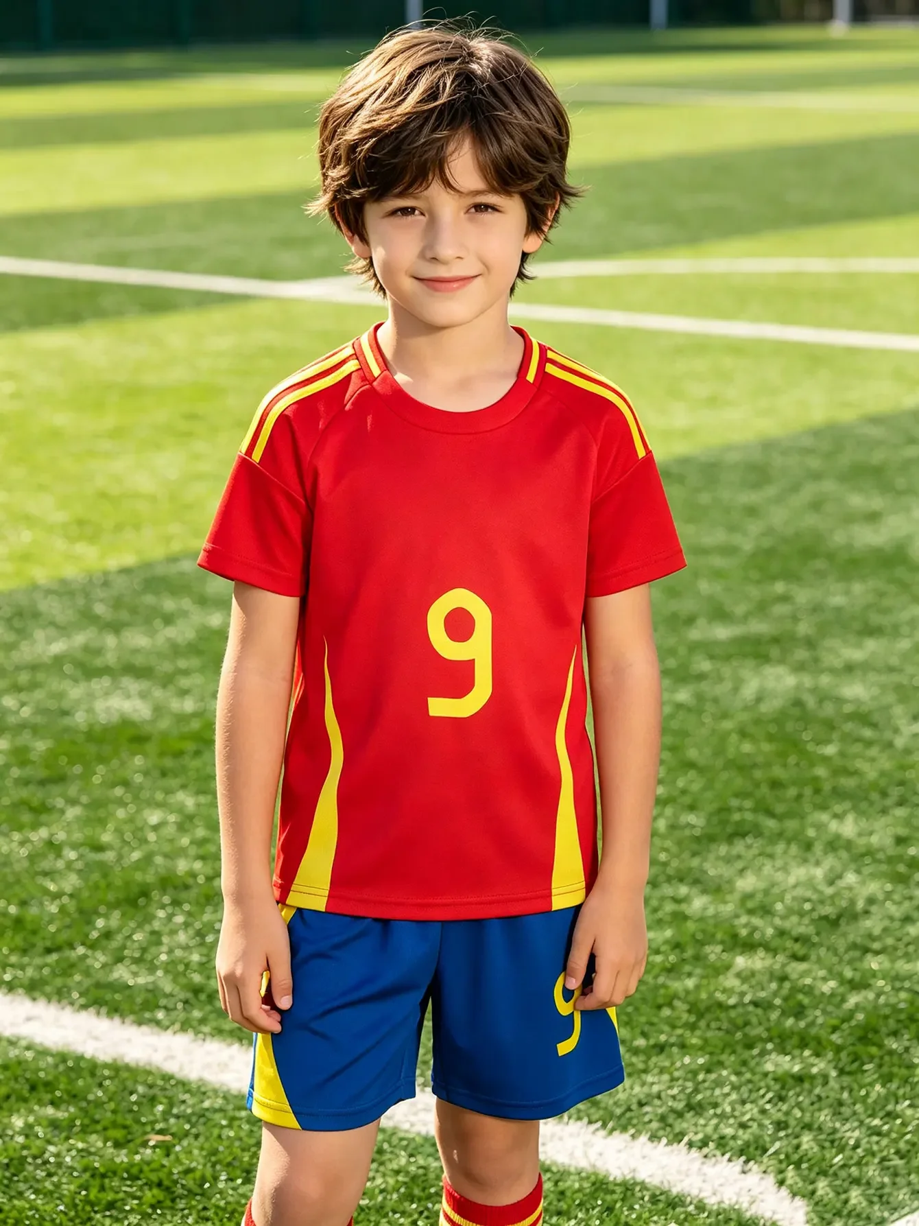 Custom Kids Soccer Jersey Set Personalized Name Boys Girls Football Training Uniforms Red Blue Sportswear