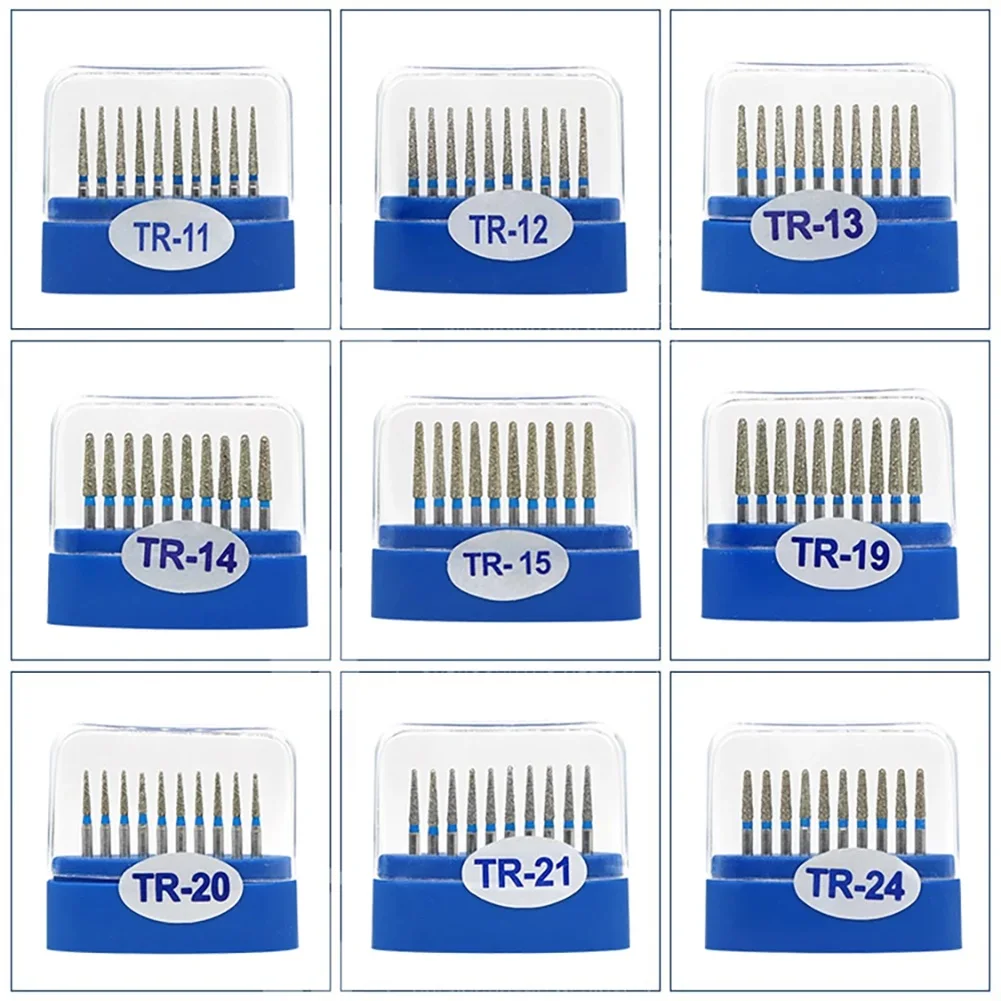 50pcs/Set Dental Teeth Polishing Burs FG 1.6mm Dental Diamond Polishers for Polishing Smoothing Teeth Polishers TR Series