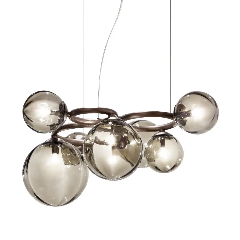 Postmodern minimalist magic bean lamp soot glass chandelier