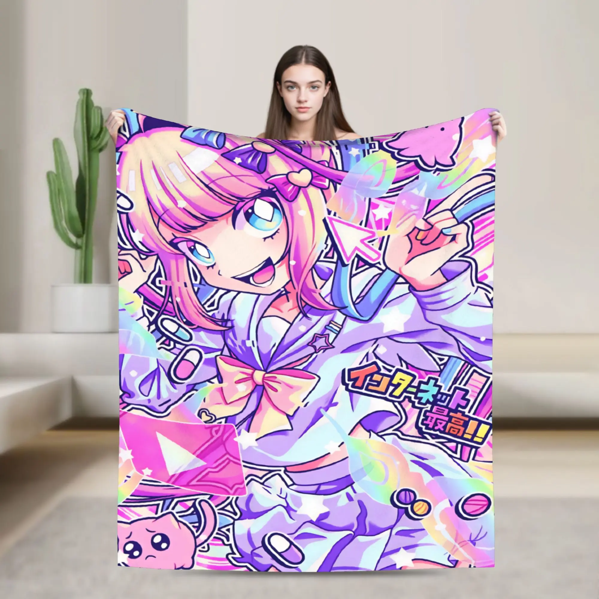 N-Needy Streamer O-Overload KAngel Flannel Blankets  Super Soft Throw Blanket for Outdoor Camping Print Bedspread Sofa Bed Cover