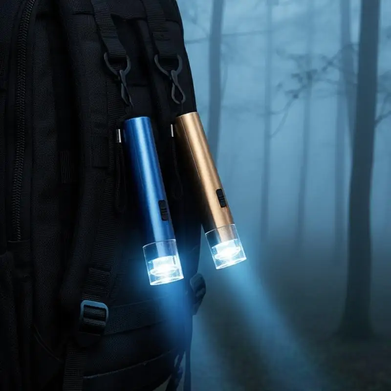 1PC Super Bright Mini LED Flashlight Plastic Portable Pocket Torch for Hiking Camping Fishing