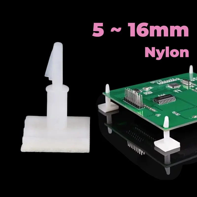 5~16mm Adhesive Glue Nylon Plastic Stick Clip on Snap in Fixed Standoff Spacer Bolt For 3mm Hole