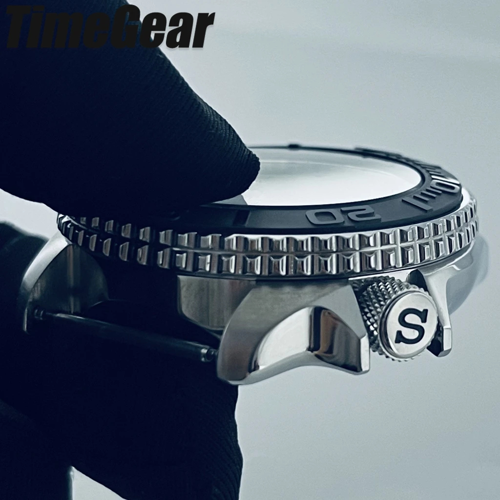 42mm  NH35 SKX 007 Men's Watch Case S Crown Ceramic/Aluminum  Bezel Watch Case For NH34 NH35 NH36 NH38 NH70 Movement - view 4