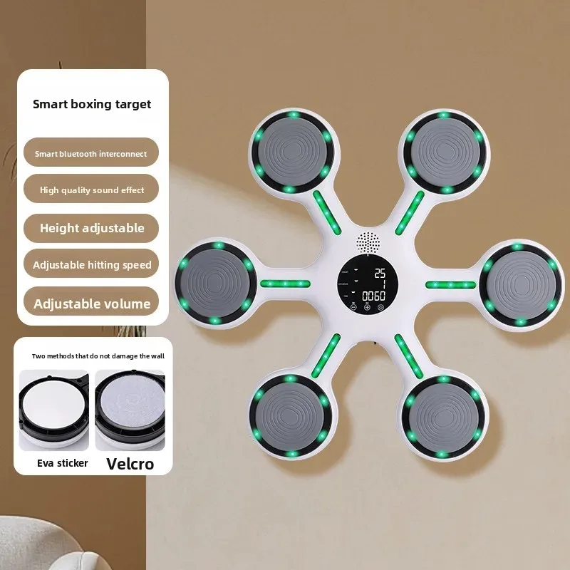 Smart Bluetooth Music Boxing Machine Wall Target LED Light Reaction Training Equipment Home Fitness Boxing TPunching Device