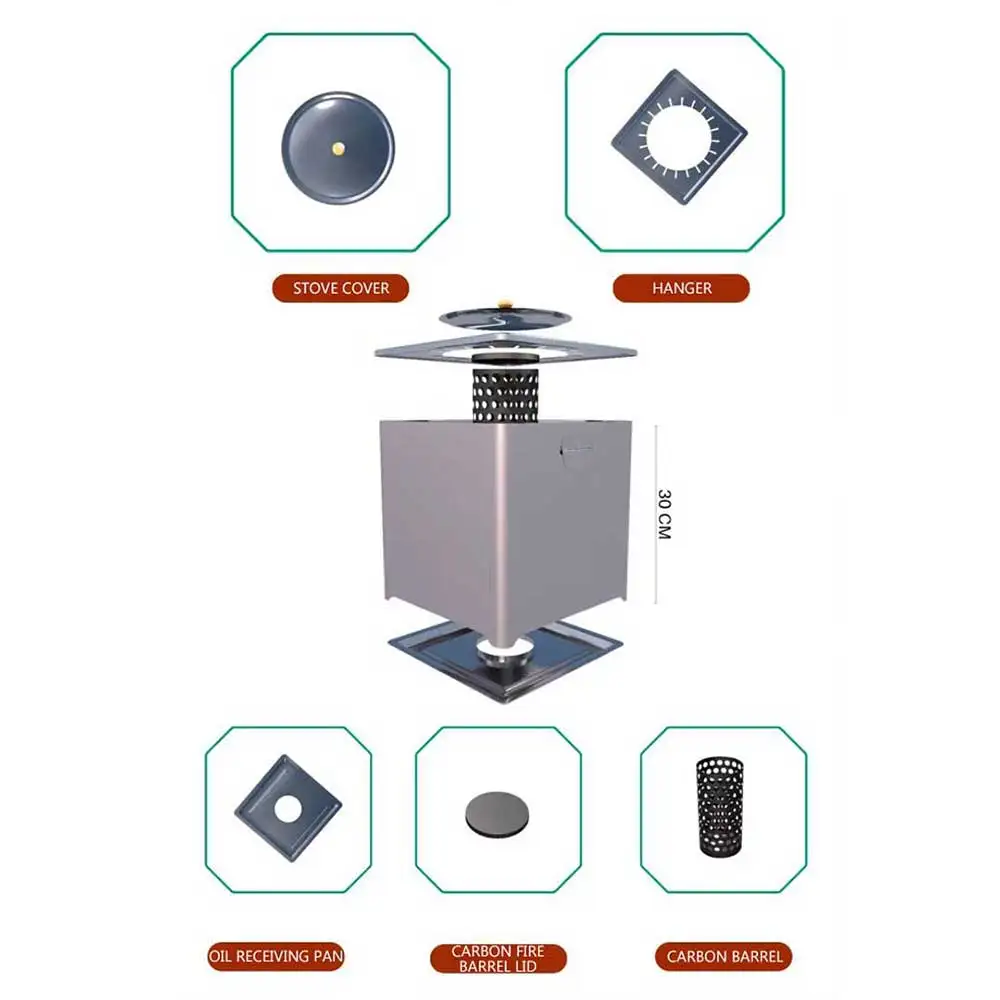 

High Quality Multifunctional smokeless barbecue stove, stainless steel outdoor barbecue stove, no oil fume, all-round heating