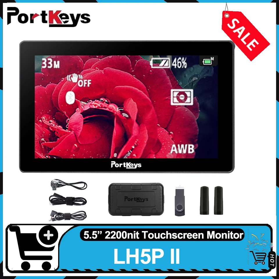 

PORTKEYS LH5P II 5.5" Touchscreen Monitor with Camera Control for Sony A6000 A7 R II A7S III 2200nits Highbrightness Monitor