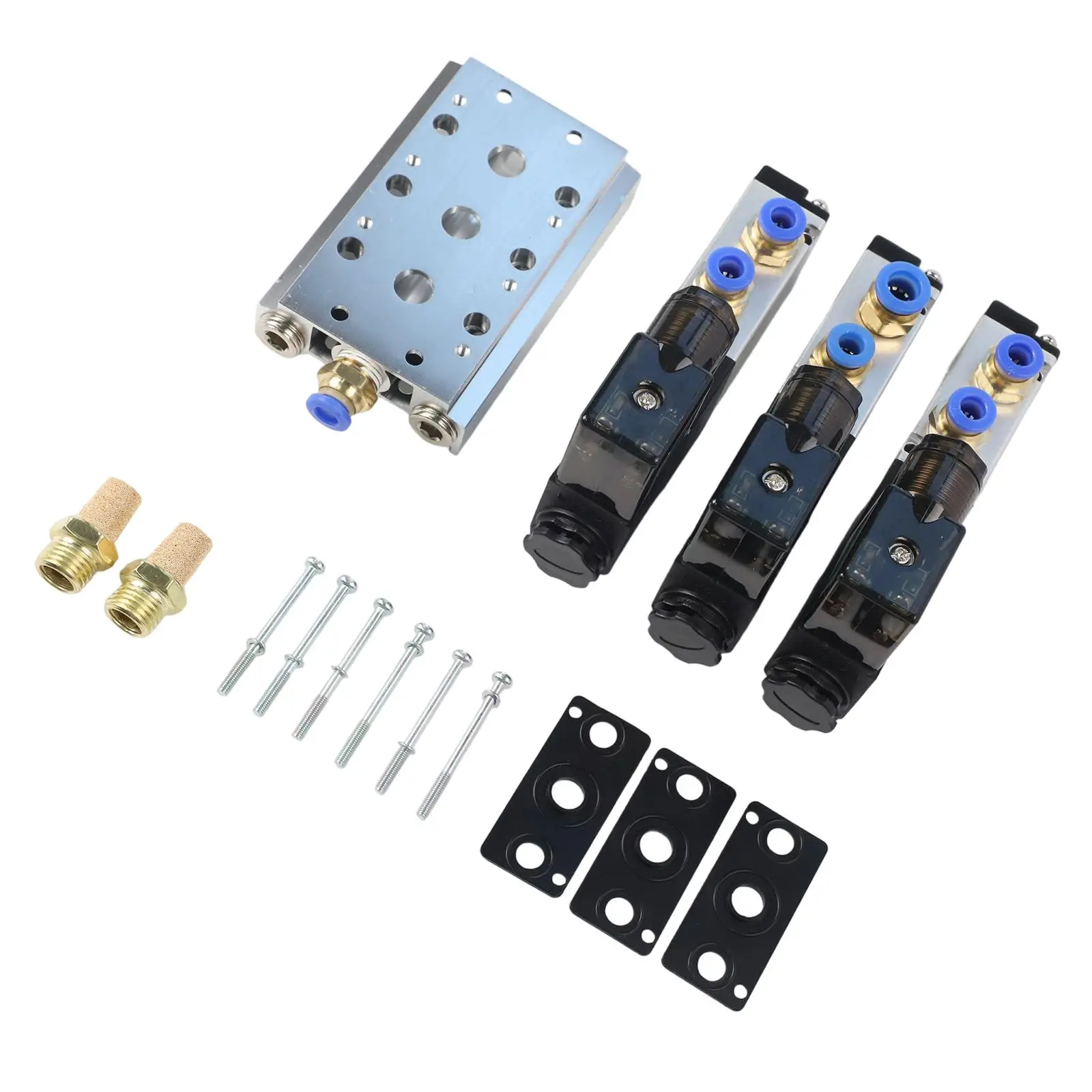 4V21008 Pneumatic for Air Valve Set 24V 2 Position 5 Way with Quick Fitting Mufflers for Efficient Airflow Control