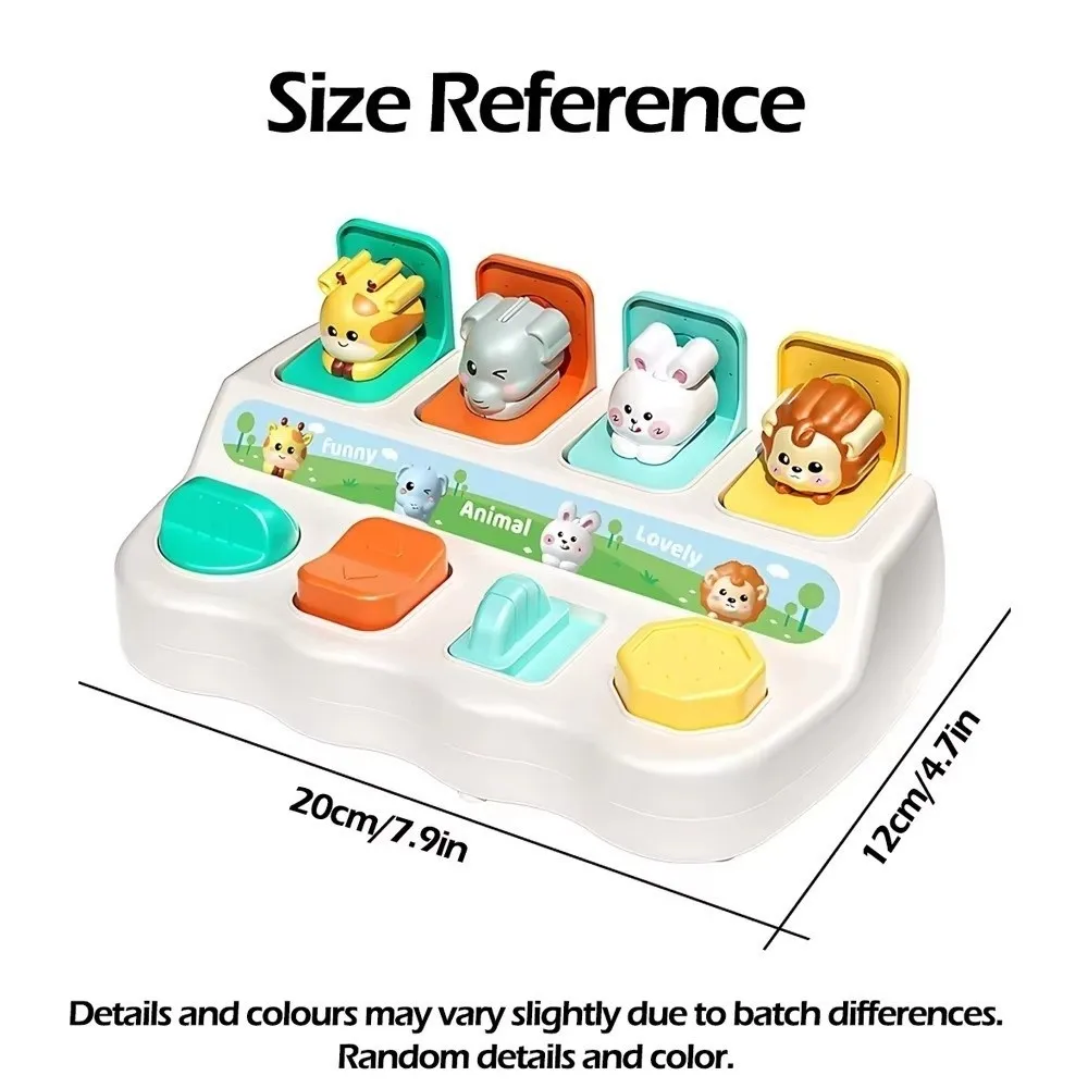 สุ่มสีป๊อปอัพสัตว์ของเล่นการเรียนรู้แบบโต้ตอบเล่นปุ่มสีสันสดใสการฝึกอบรมความรู้ความเข้าใจของเล่นการศึกษาปฐมวัยการศึกษา