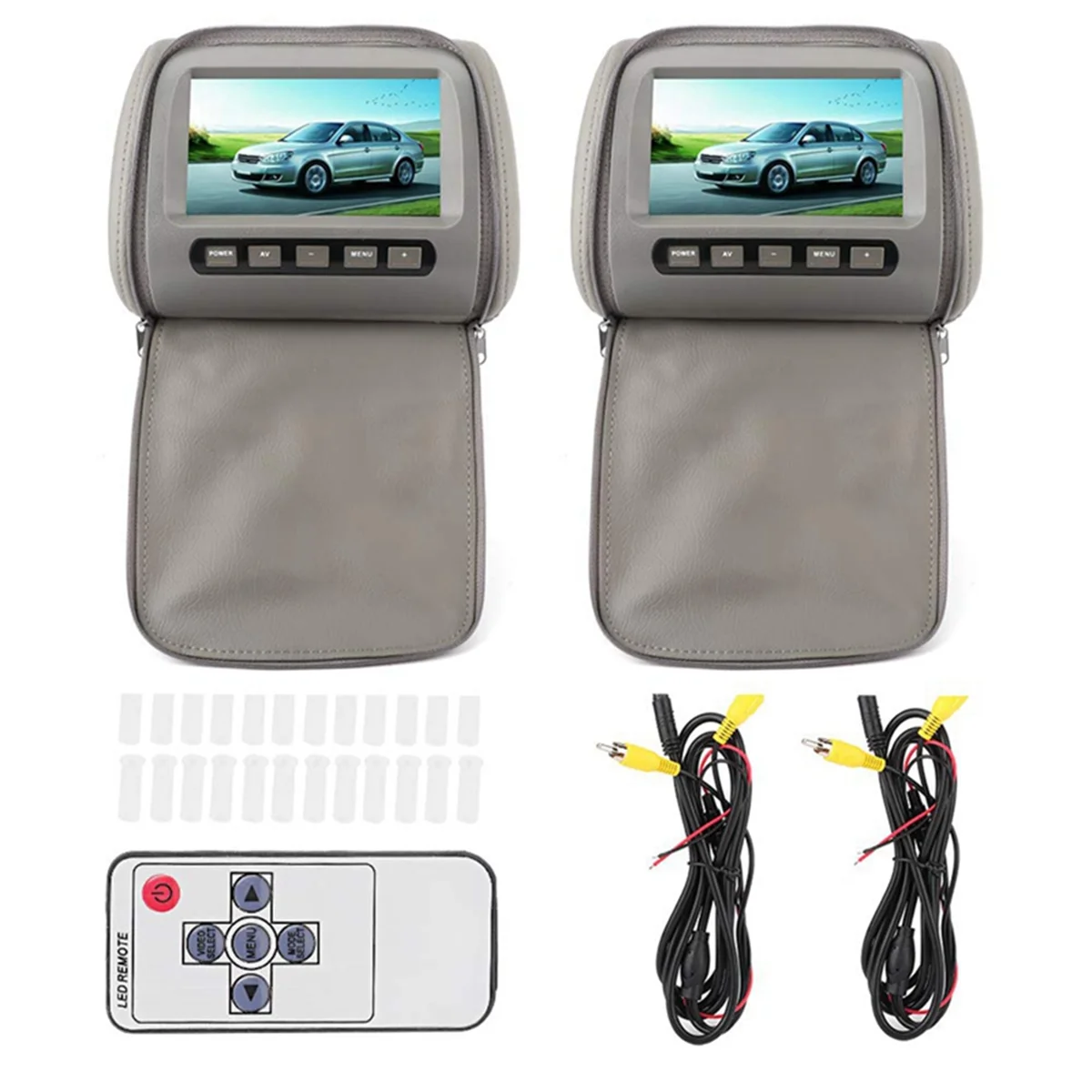 Car Headrest DVD Display, 7in HD LCD Digital Touch Screen Dual Portable Car Headrest Video Players Car TV MP5 Player