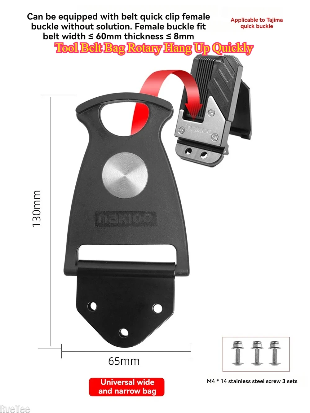 Saco de cinto de ferramentas rotativo pendurar rapidamente - peças de conversão para acessórios universais DeWalt Tajima