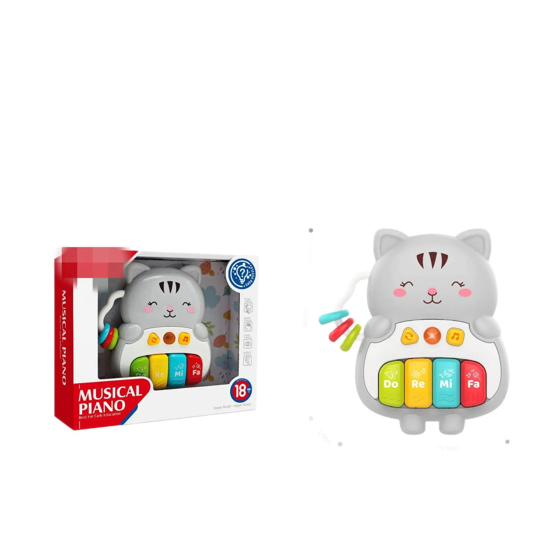 2025 Hot Baby Musical Piano Toy 18+M - Light Sound Educational Keyboard Toddler Early Learning Rattle Developmental Gift for Inf