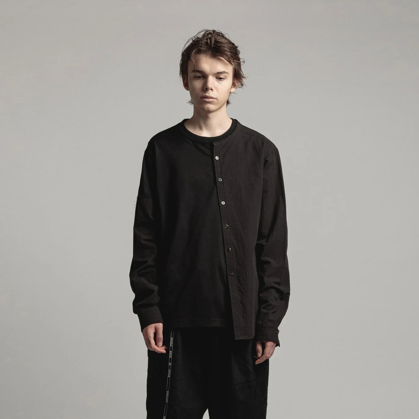 

YOJI OOAK QUIET PLEASE Dyeing Technology Back Portrait Long Sleeve T-shirt Round Ne