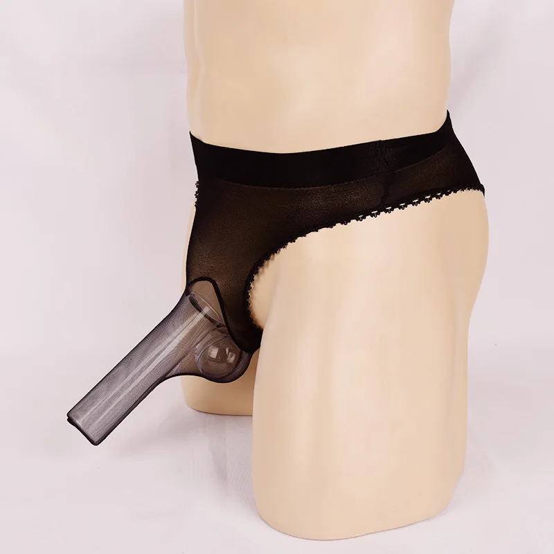 رجل مثير القضيب كم الدانتيل الكلسون الاستمناء الملابس الداخلية ملخصات سراويل داخلية قصيرة الحقيبة غمد قطعة السراويل الملابس الداخلية #3