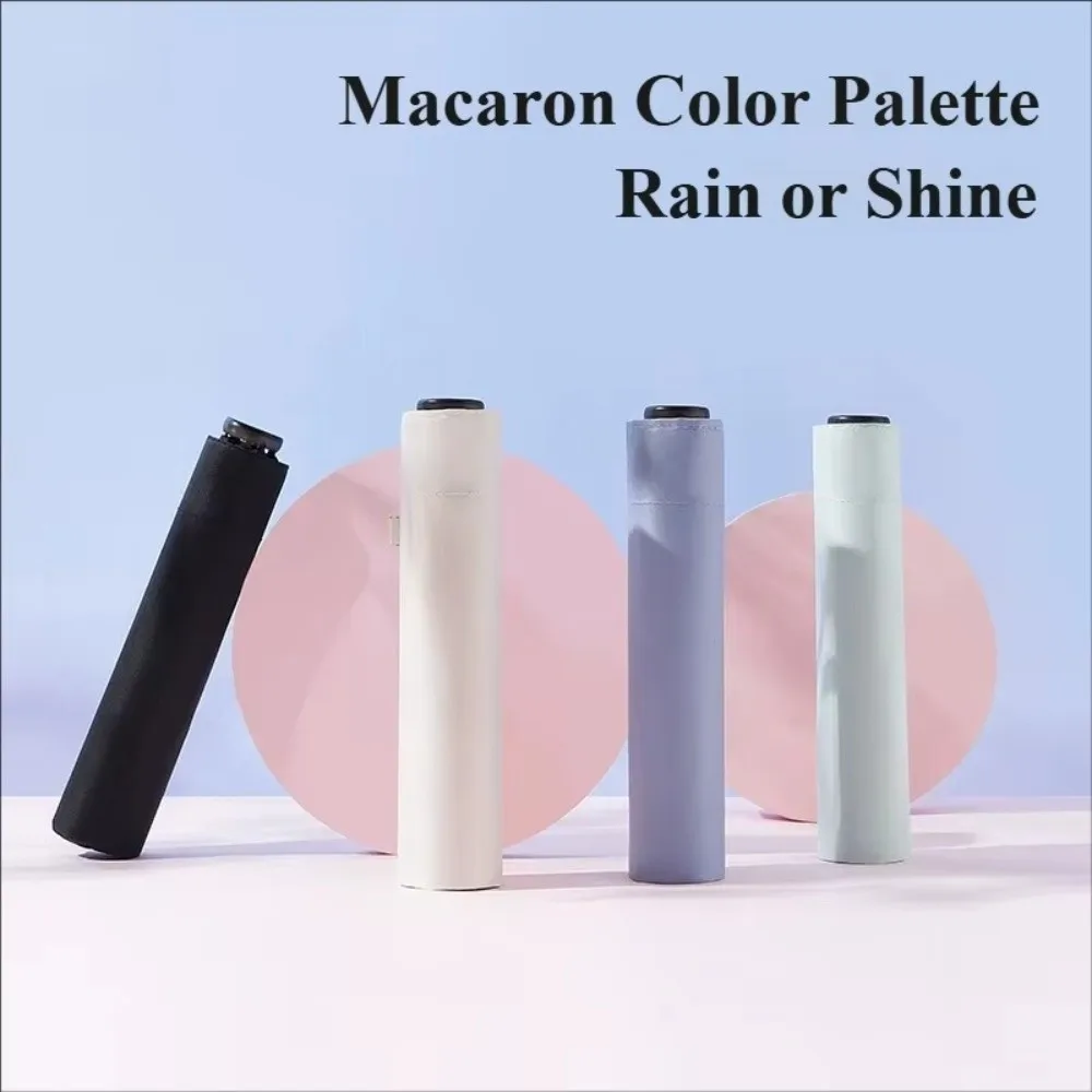 New Foldable Manual Sun Umbrella Sun Protection 6-Bone Frame Dual-Purpose Umbrella UV Protection Ultra-Light Pencil Umbrella