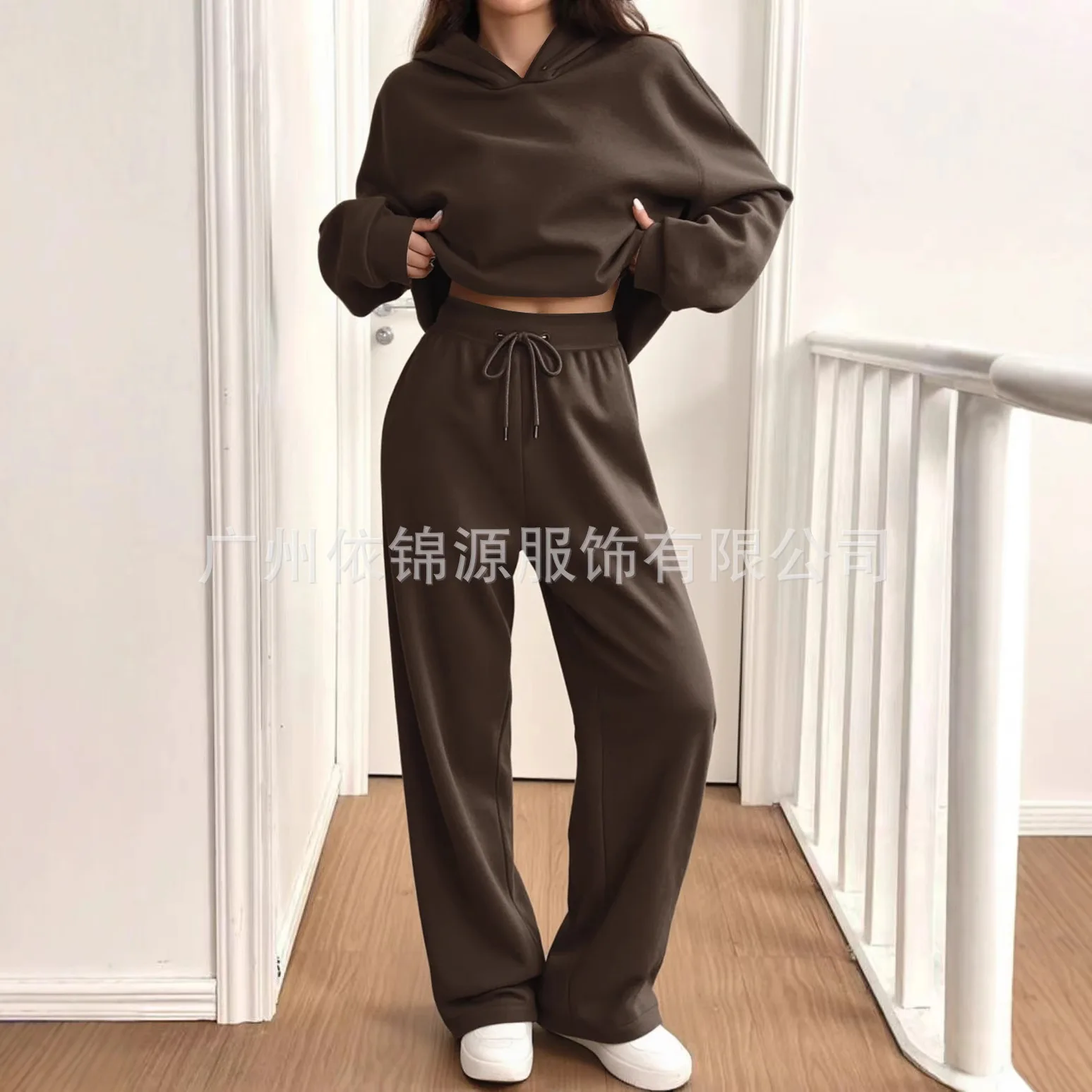 Sudadera Pant Sets Suit Womens Hooded Long-sleeved Autumn And Winter Sports Sweatshirt Drawstring Trousers Set Спортивный Костюм