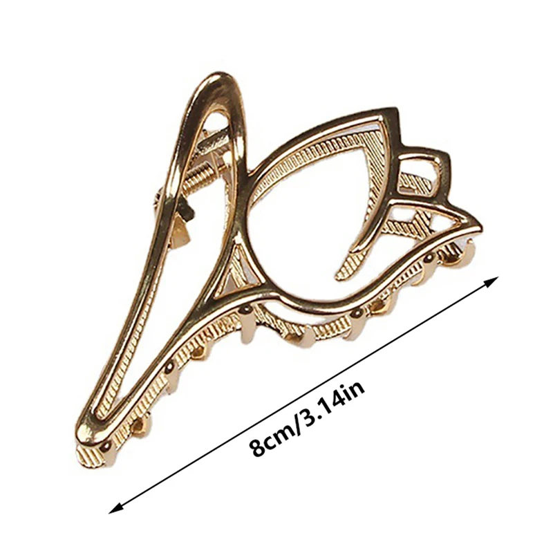 Tulip Hair Catch Metal Hair Claw Women Shark Clip Hairpin Female Headwear Girl Headdress Hair Accessories