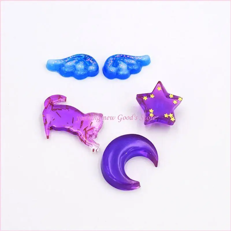 57QA مجوهرات صب قوالب السيليكون قلادة الراتنج قوالب المجوهرات صنع DIY CRAFT راتنج الراتينج النجمة القمر العفن