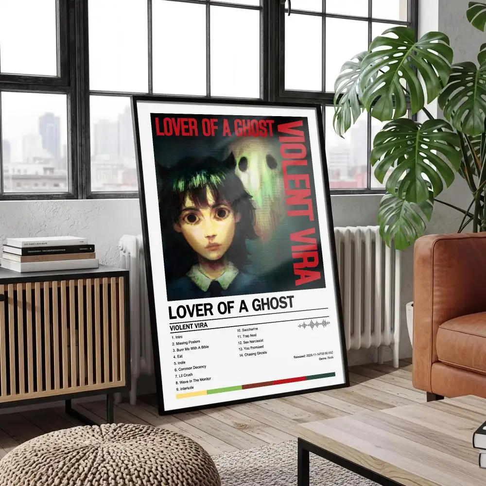 VIOLENT VIRA Poster Peelable Self-Adhesive Album Cover Poster Stickers, Frameless Wall Art for Singer Band Pop Rap Bedroom