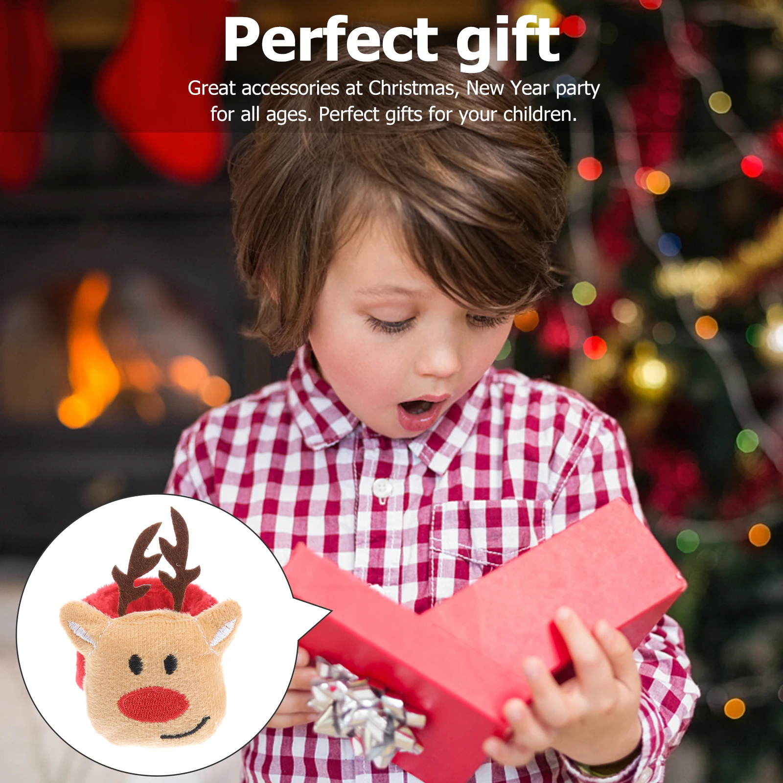 

Christmas Snap Bracelet Soft Skin Friendly Slap Wristband Cute Elk Design Kids Party Favor Decoration Accessory