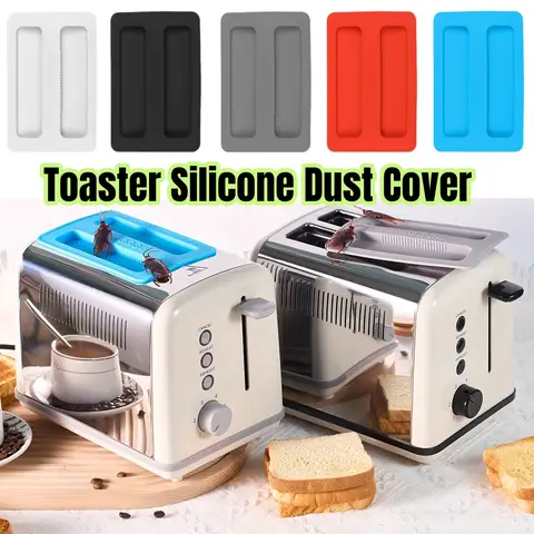 1/2pcs Toaster Dustproof Cover BPA-Free Food-Safe Silicone Toasters Protector Lid for Blocks Dirt Bugs Pet Hair Kitchen Gadgets