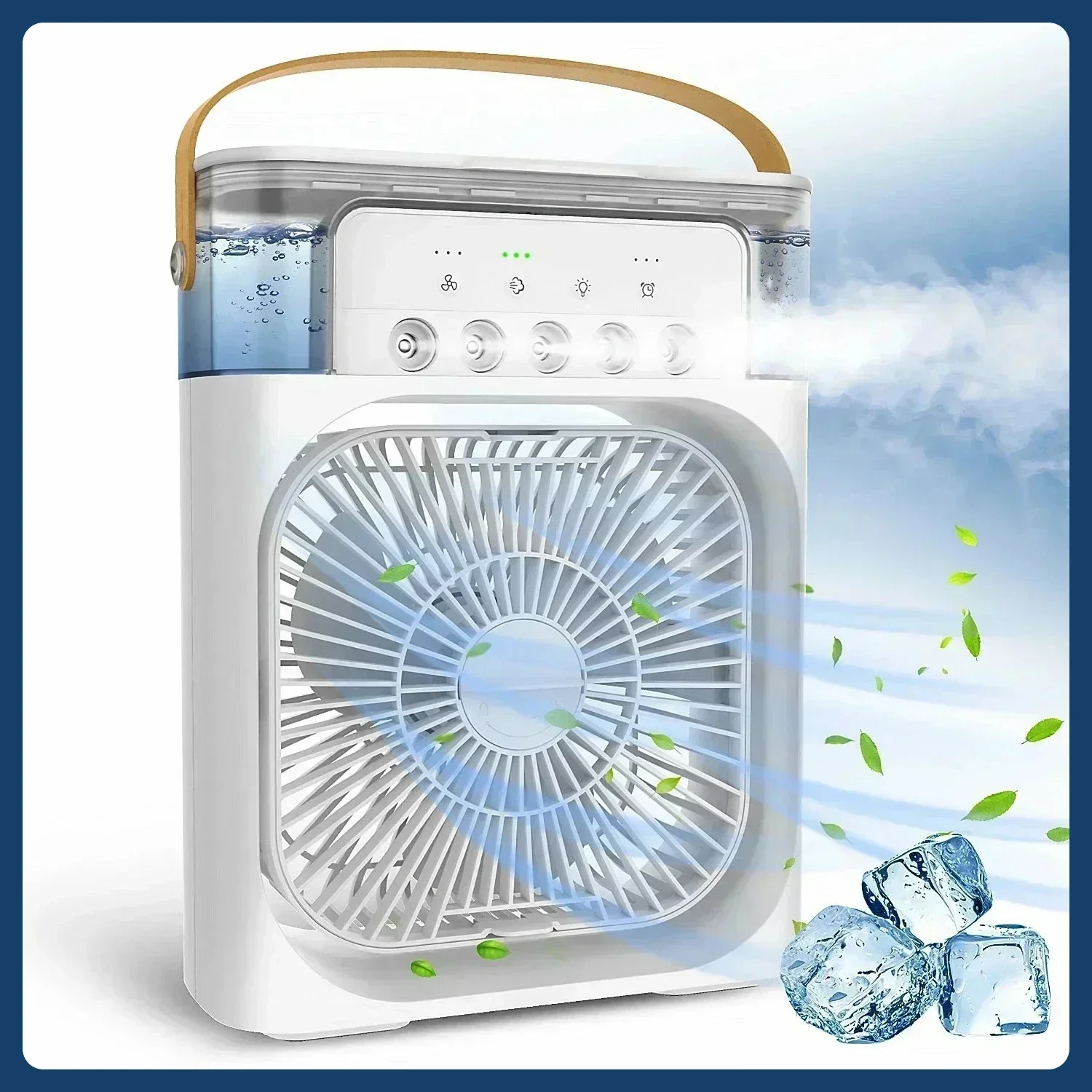 Ventilador Portátil 3 em 1 para Casa - Ar Condicionado - Super Oferta! Alimentado por USB com umidificador e luz noturna LED