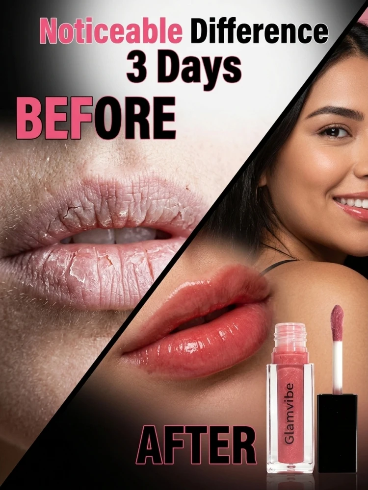 Plump Looking Lip Serum, Soothing Lip Moisturizing Essence, Nourish Dry Lip Skin, Glossy Lip Liquid for Daily Lip Makeup & Lip Care